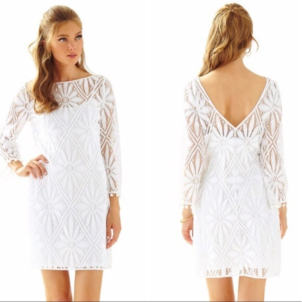 Lily Pulitzer Topanga White Lace Dress Size L